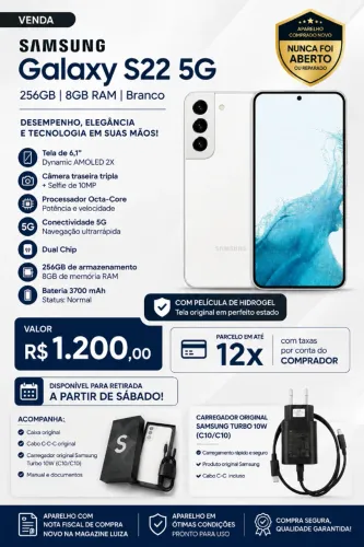 Celular Samsung S22 8GB 256GB 5G