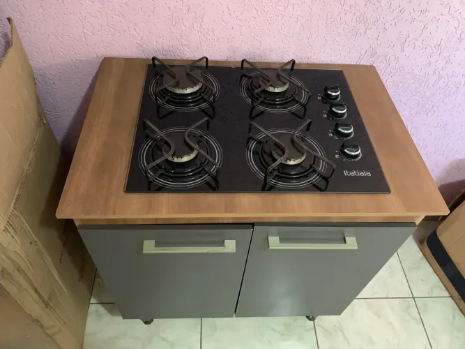 Fogão cooktop 4 bocas com armário semi novo