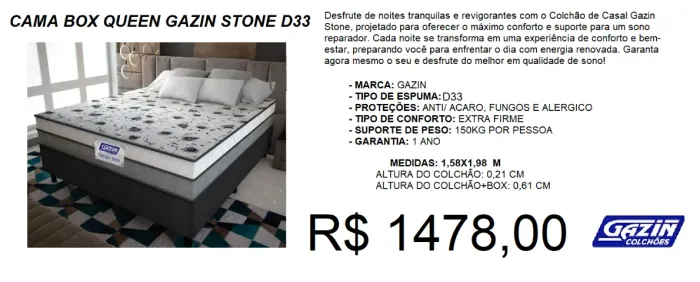 Colchão + box - queen - compre hoje e receba em até 72 horas