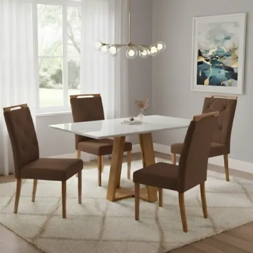 Mesa Ayres 1,20m com 4 Cadeiras   Produto Novo!  Pronta Entrega!