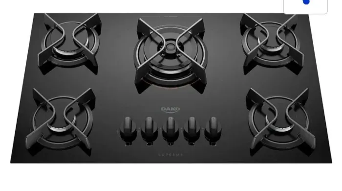 Cooktop Dako 5 bocas na caixa com nota.