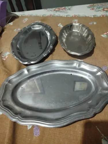 Travessas aço inox 3 peças