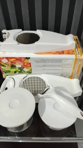 utyl cutter, cortador de legumes, branco, novo, na embalagem, mostruário