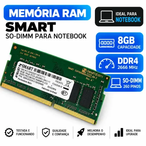 Memória RAM SMART 8GB DDR4 2666MHz - Notebook
