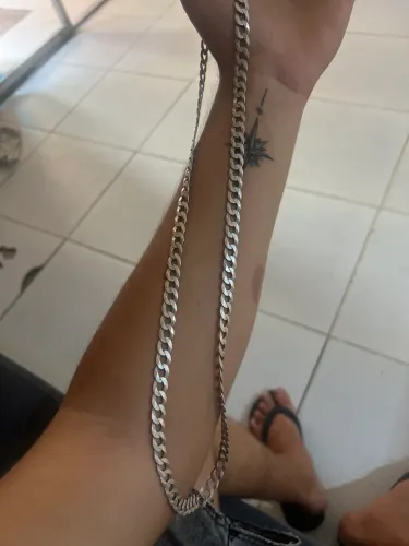 Vendo essa corrente de prata 10 mm, 80 cm