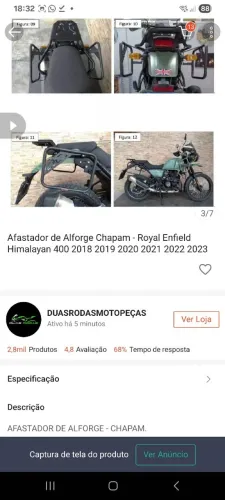 Afastador de alforge Royal Enfield himalayan 411