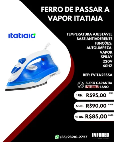 Ferro de Passar a Vapor Itatiaia 220V