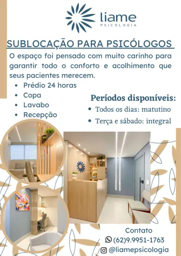 Sublocação de consultório para psicologia