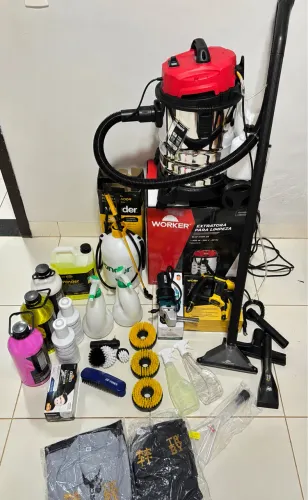 KIT HIGIENIZAÇÃO E LIMPEZA DE ESTOFADOS COMPLETO