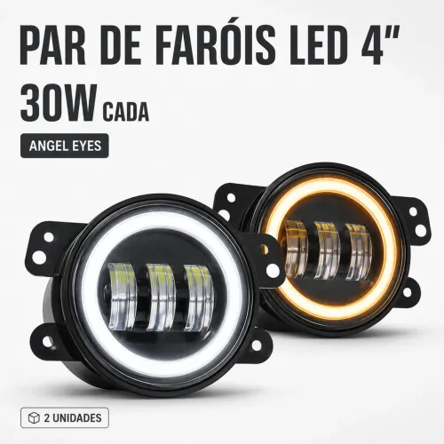 Par Farol Milha Angel Eyes LED DRL 60w