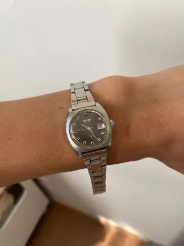Relógio Seiko Feminino Automático Vintage prata e preto - Raridade anos 70/80