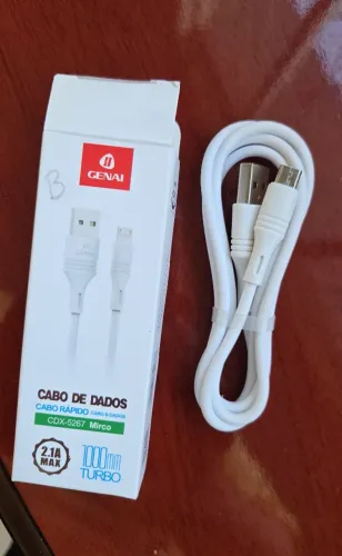 Cabo USB v8 p/ Dados e Carregamento Rápido (Novo)