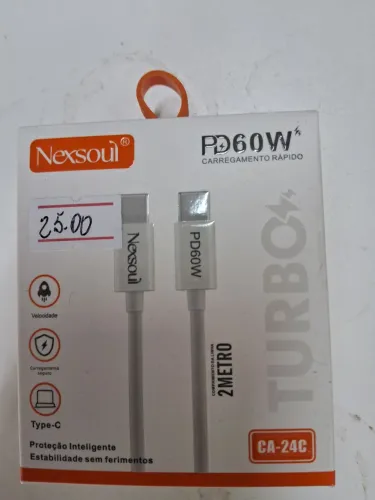 Cabo para Celular Tipo C X Tipo C com 2 metros Nexsoul FD 60W CA-24C