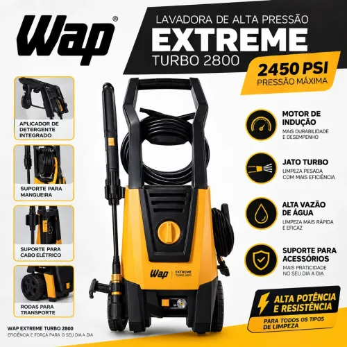 Lavadora de Alta Pressão WAP Extreme Turbo 2800 2450 PSI