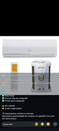 Ar condicionado Midea INVERTER 12.000 BTUs