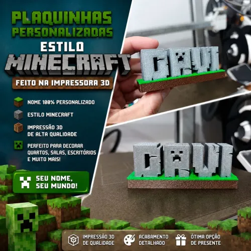Plaquinhas personalizadas Minecraft ?