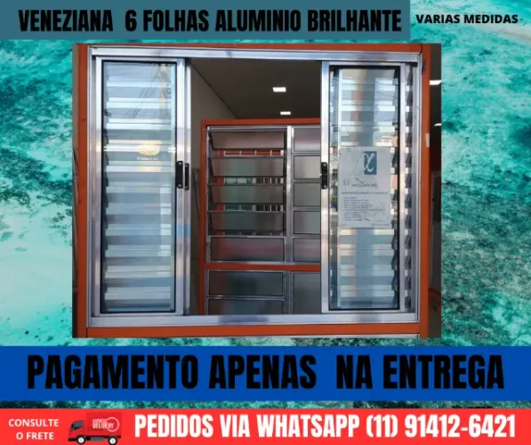 veneziana modelo P21 - aluminio brilhante
