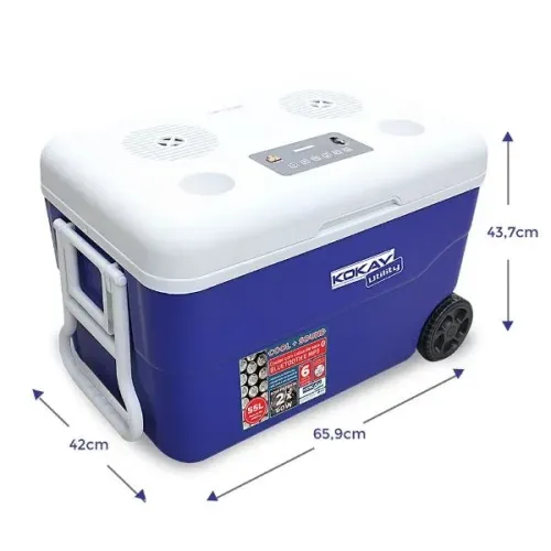 Cooler Térmico Kokay Utility 55L C/ Som Bluetooth 120W - Semi Novo