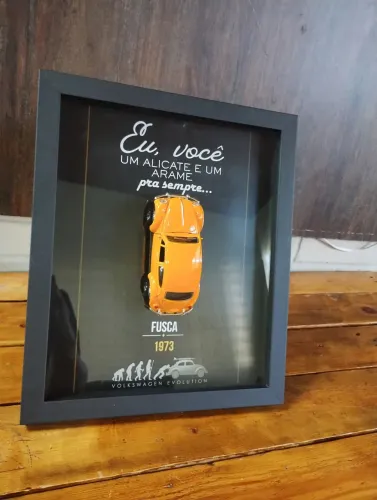 Quadro decorativo Fusca 3D -Sob encomenda