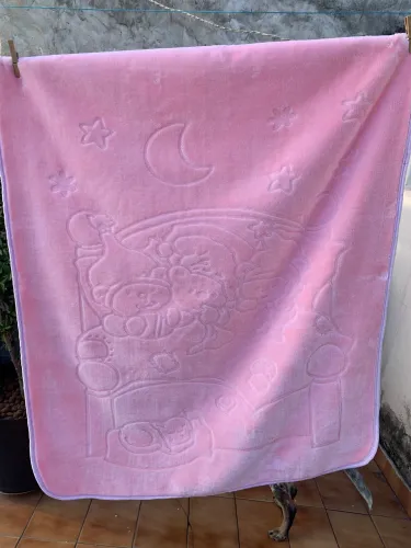 Cobertor de bebê rosa 100 x 90
