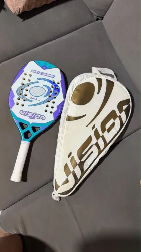 RAQUETE BEACH TÊNIS VISION WHITE CARBON 3k profissional 2025 seminova