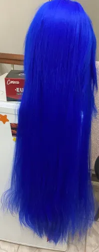 Peruca azul cosplay 1 metro