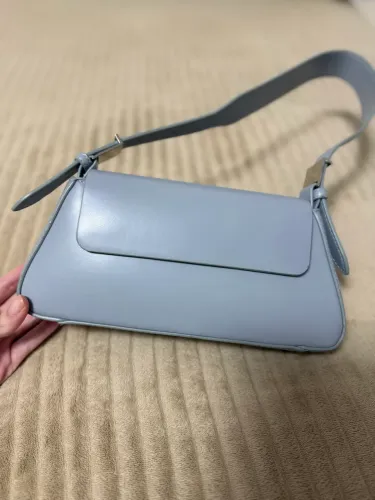 bolsa de ombro zara azul-acinzentado
