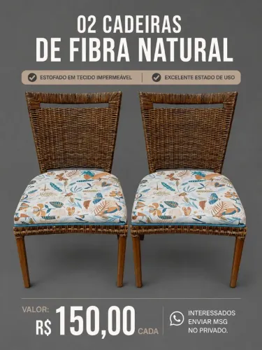 Cadeira em fibra natural 
