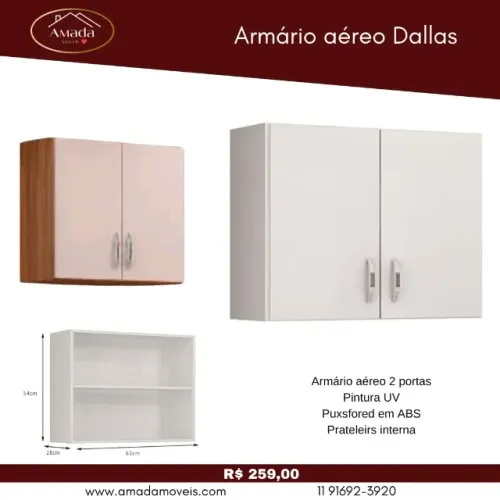 Armário aéreo Dallas, a pronta entrega 