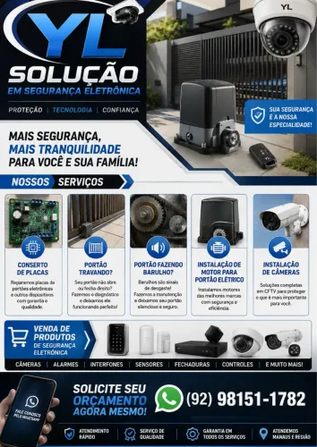 SEGURANÇA ELETRÔNICA| Manutenção e instalação (motor de portão e câmeras)