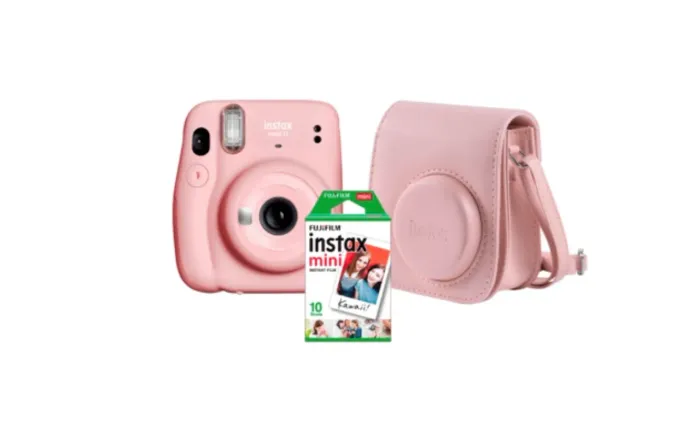 Câmera Instax Mini 11 Rosa + Capinha Original 