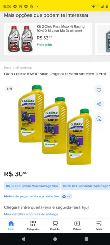 Óleo Lubrax 10w30 para moto