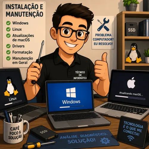 Instalo Windows , Linux e atualizo macOS ou pacote Office 