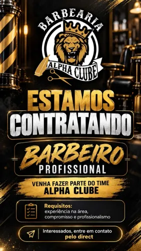 VAGA PARA BARBEIRO PROFISSIONAL 