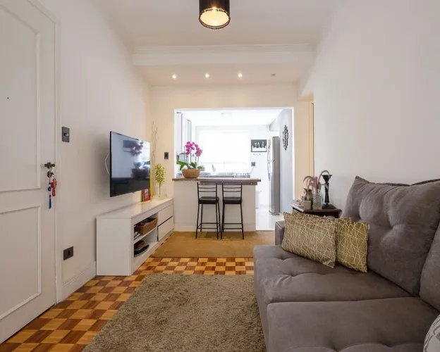 Apto locação MOBILIADO - 2 dorm - sala ampla - cozinha americana - 1 vaga - 89m2 - 5 min d