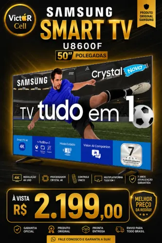 Smart TV Samsung Crystal 50 | Lacrado | Nota Fiscal