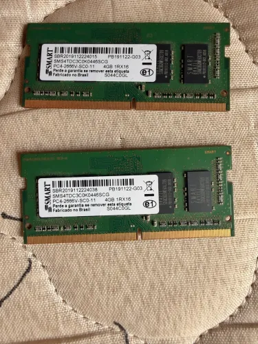 Memória ddr4 notebook 4GB cada x2 tenho 8Gb