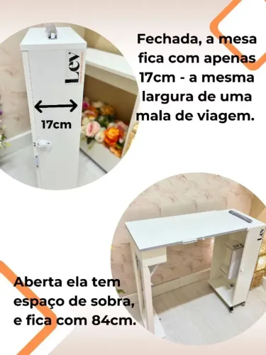 Mesa de manicure dobrável
