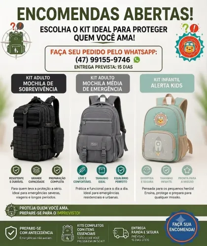 Mochilas de Kit de emergência