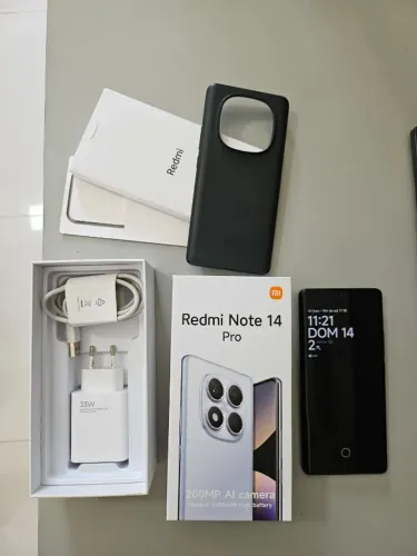 Note 14 Pro,  256Gb e 8Gb de RAM.  Sem marcas, na caixa.  Aceito cartão