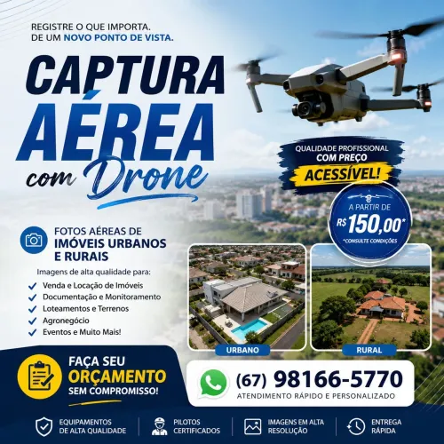 Fotos e vídeos aéreos com Drone