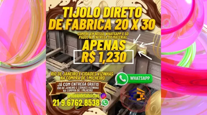 atacado do tijolo 10 furos 20x30 