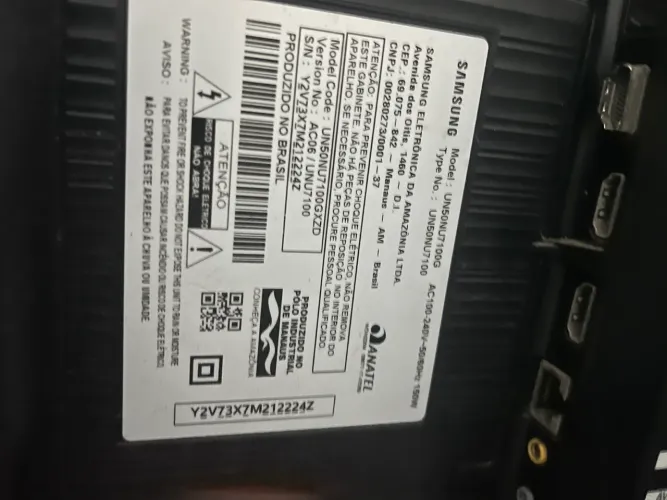 TV Samsung 50? UN50AU7700G - Display Queimado / Para Peças