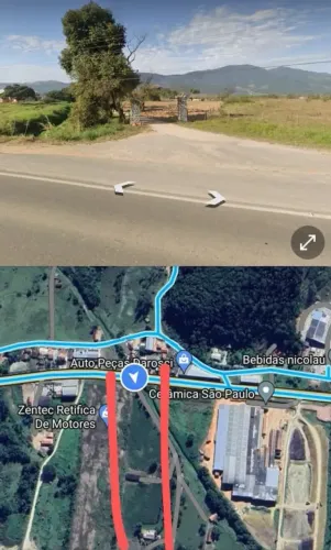 Terreno à venda entre Tijucas e Canelinha, Frente SC-410