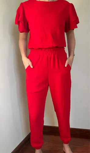 Conjunto calça e blusa vermelho