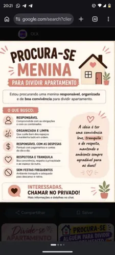 Procura-se alguém pra dividir apartamento em santos