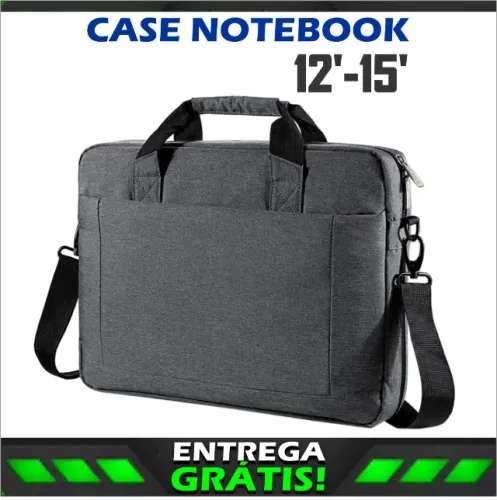 Case Maleta de Notebook até 15'', Forro Reforçado com Alça, Espaçosa Multi-Itens