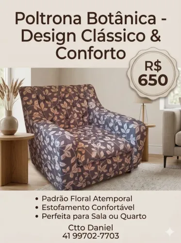 Poltrona decorativa estilo vintage