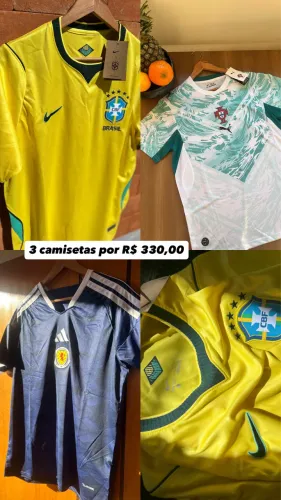 Camiseta Brasil, Portugal e Escócia