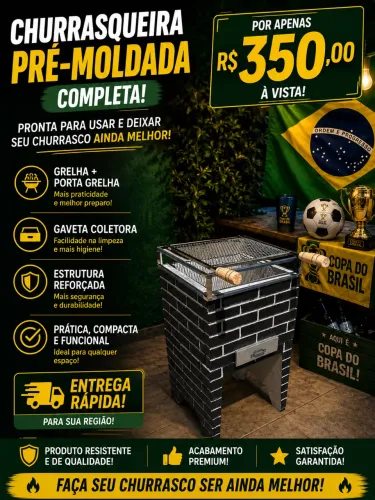 CHURRASQUEIRA PRÉ-MOLDADA mini por apenas 350,00reais 